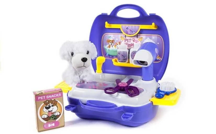 Lean Toys Šuns Stilisto Žaidimų Rinkinys su Lagaminu