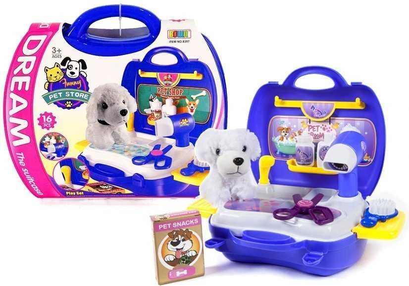 Lean Toys Šuns Stilisto Žaidimų Rinkinys su Lagaminu