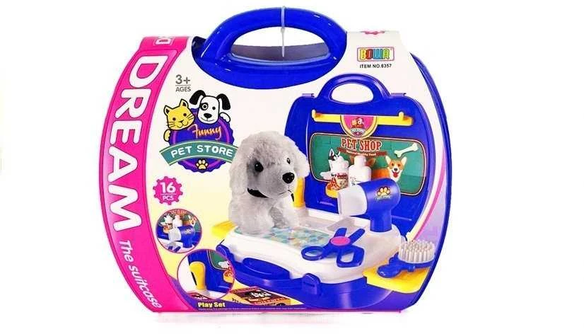 Lean Toys Šuns Stilisto Žaidimų Rinkinys su Lagaminu