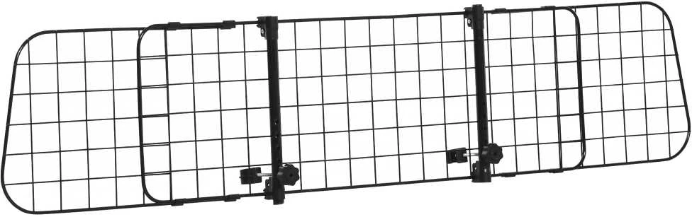 PawHut universalus reguliuojamas šunų apsauginis tinklelis automobiliui, bagažinės pertvara, metalinis, juodas (91-152) x 30 cm