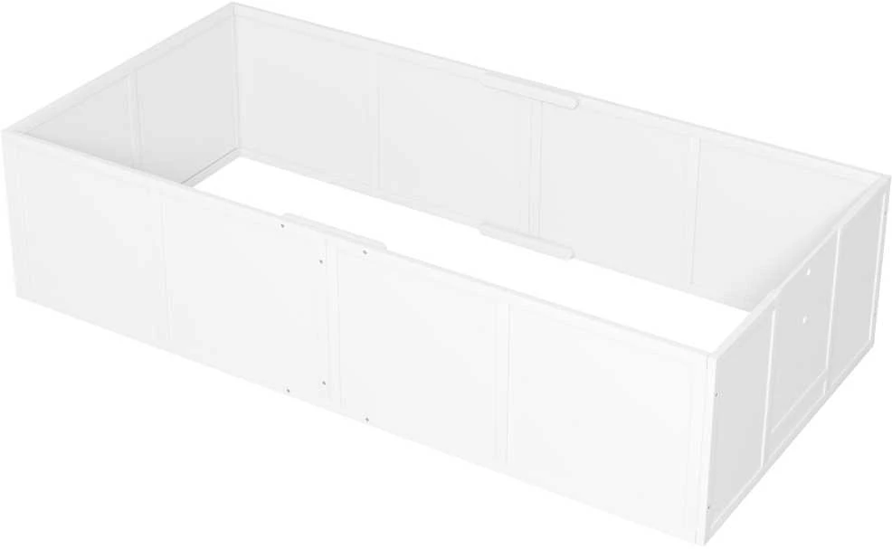 PawHut vaikvedė dėžė šuniukams, šuniukų aptvaras su reguliuojamais įėjimais, neslystantis šuniukų aptvaras mažiems ir dideliems šunims, 196 x 96 x 48 cm, eglės mediena, balta