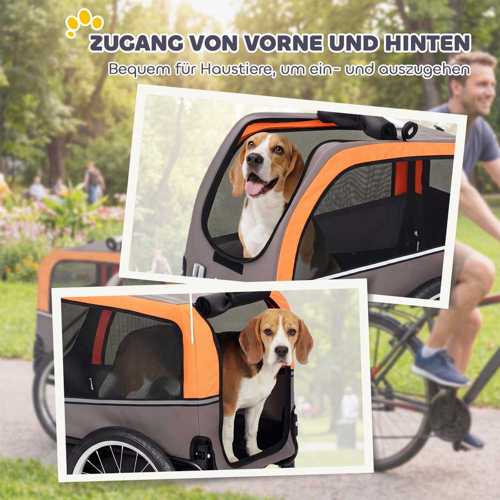 Šunų priekaba oranžinė
