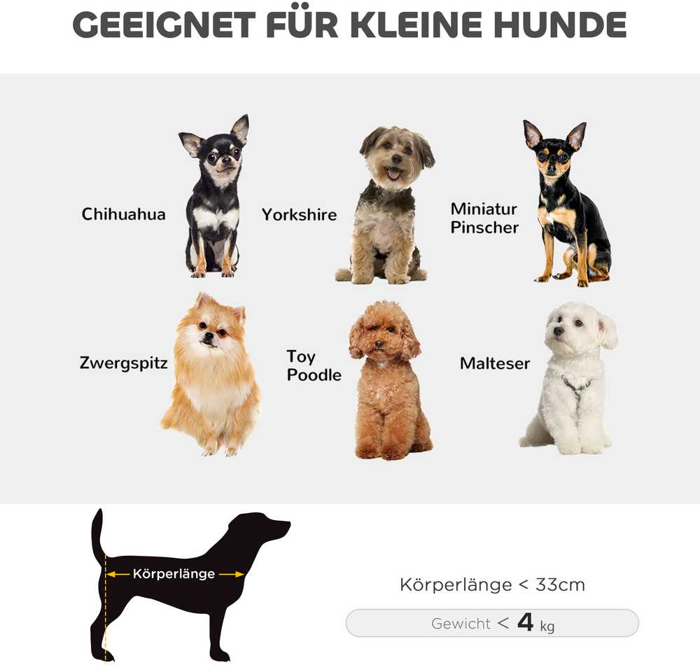 PawHut Šunų vežimėlis, sulankstomas šunų vežimukas mažiesiems šunims iki 4kg, sulankstomas kačių vežimėlis su rankena, plaunama pagalvėle, saugos dirželiais, daiktų kišene, 4 ratai, juodas