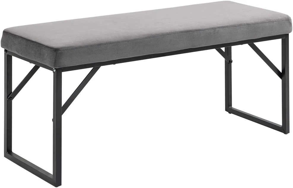 HOMCOM minkštasuolis su aksomo efektu, suoliukas, lovos suoliukas, makiažo suoliukas, prieškambario suoliukas svetainei, miegamajam, tamsiai pilkas, 115 x 46 x 49 cm