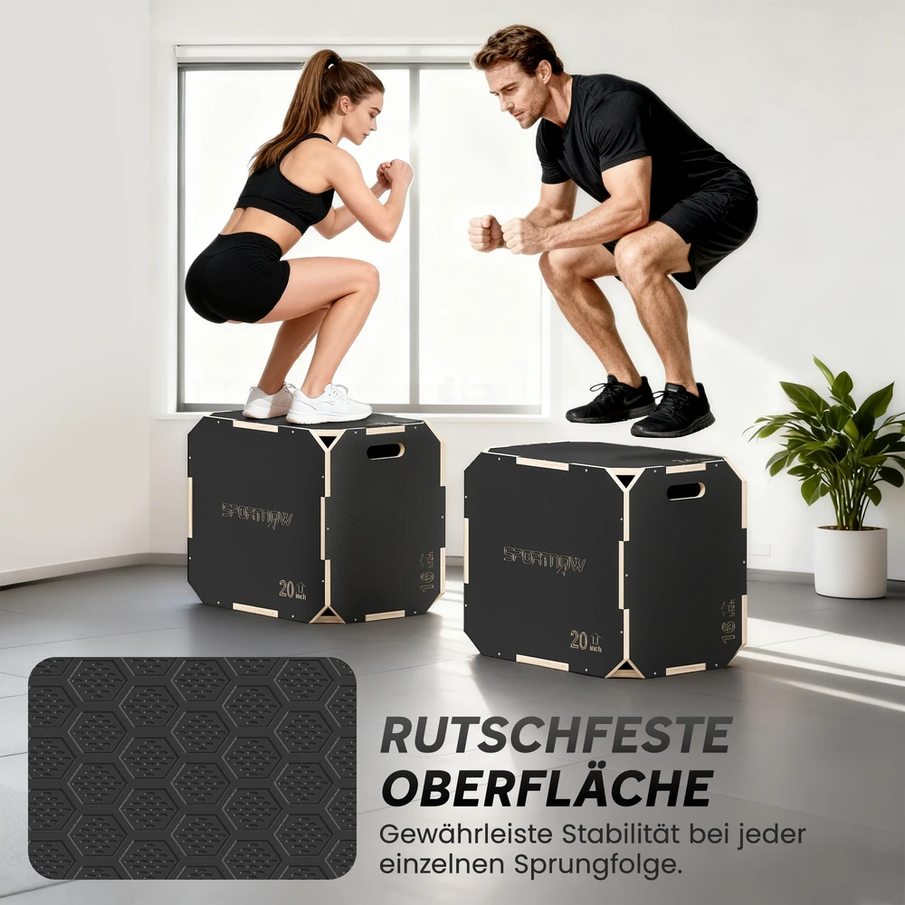 Šuolių dėžė (pliometrinė) 61/51/41 cm