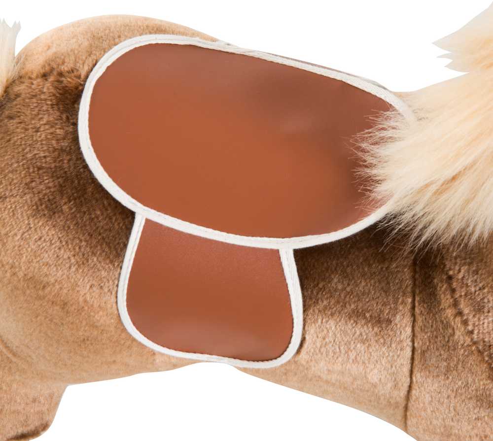 HOMCOM pliušinis arkliukas supynėms, rudas, supamas žaislas vaikams, I74xP33xA62cm