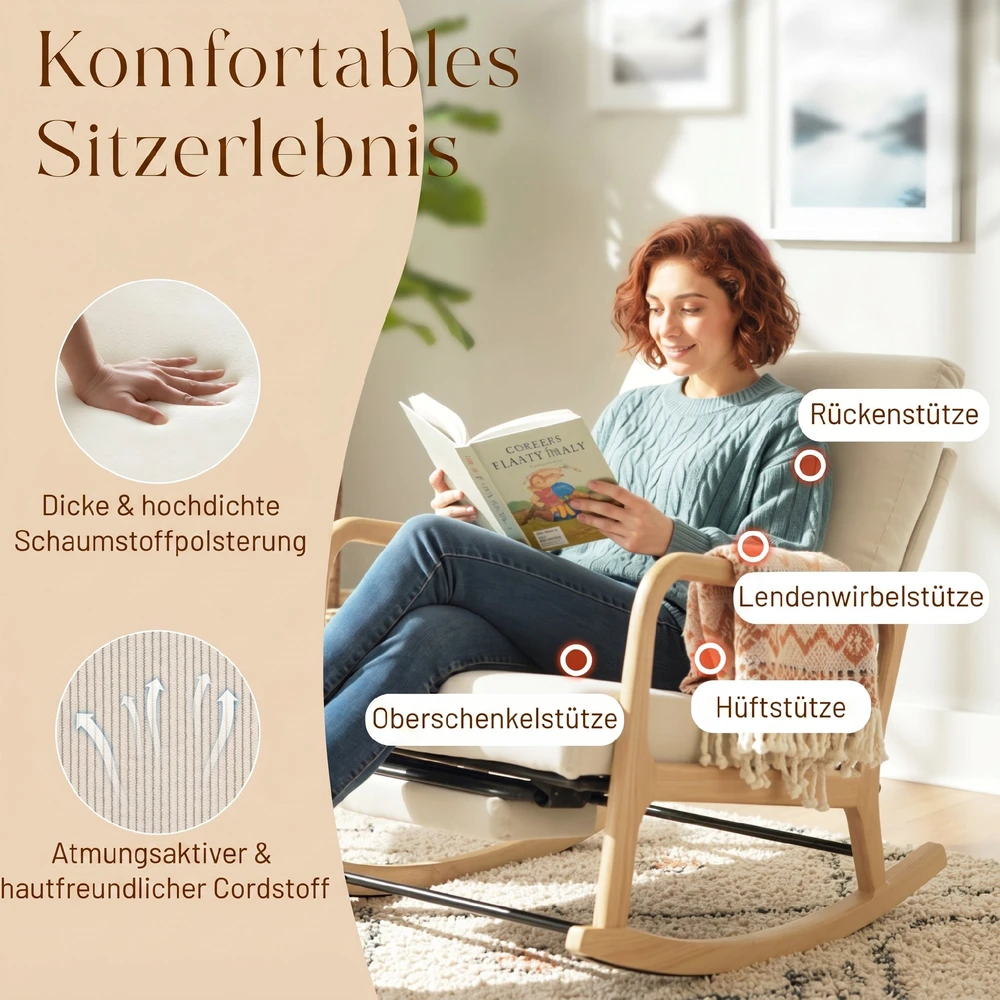 Sūpuoklinis krėslas smėlinis
