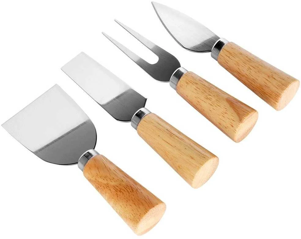 Excellent Houseware Bambukinė sūrio lenta su peiliais 5 vnt.