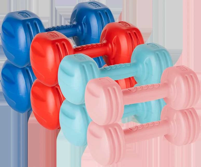 Bituminių hantelių rinkinys 20kg (2x1kg + 2x2kg + 2x3kg + 2x4kg), REBEL ACTIVE