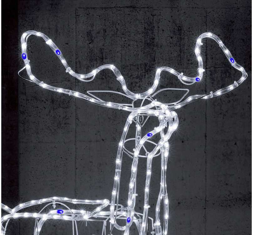 Šviečiantis elnias su 216 LED ir judančia galva, 80x93x41 cm