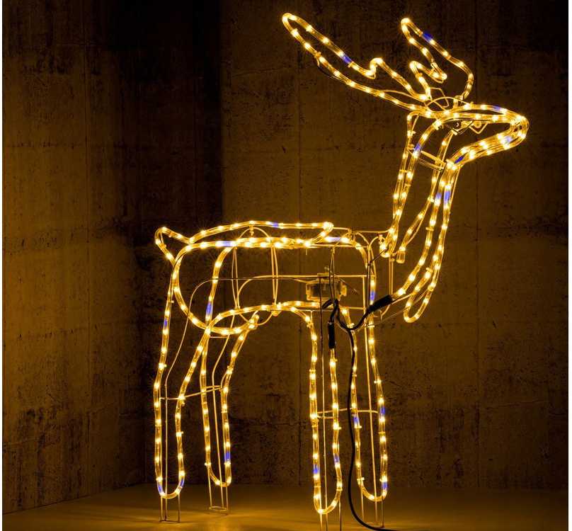 Šviečiantis elnias su judančia galva 216 LED 80x93x41 cm
