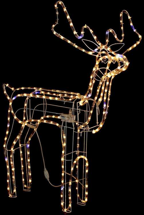 Šviečiantis elnias su judančia galva 216 LED 80x93x41 cm