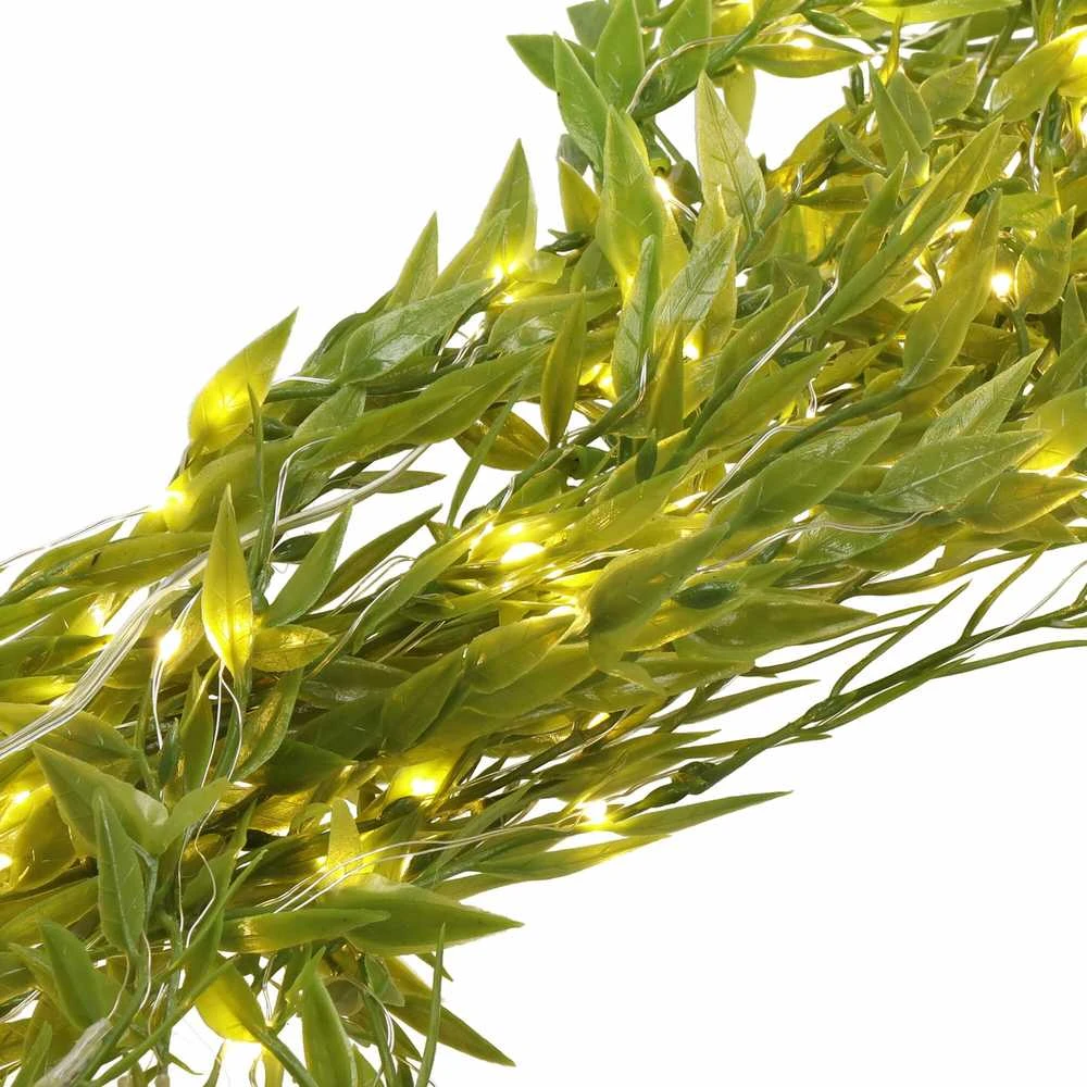 Šviesos dekoracija su dirbtiniais lapais Springos CL4125, 5,85 m, 200 LED