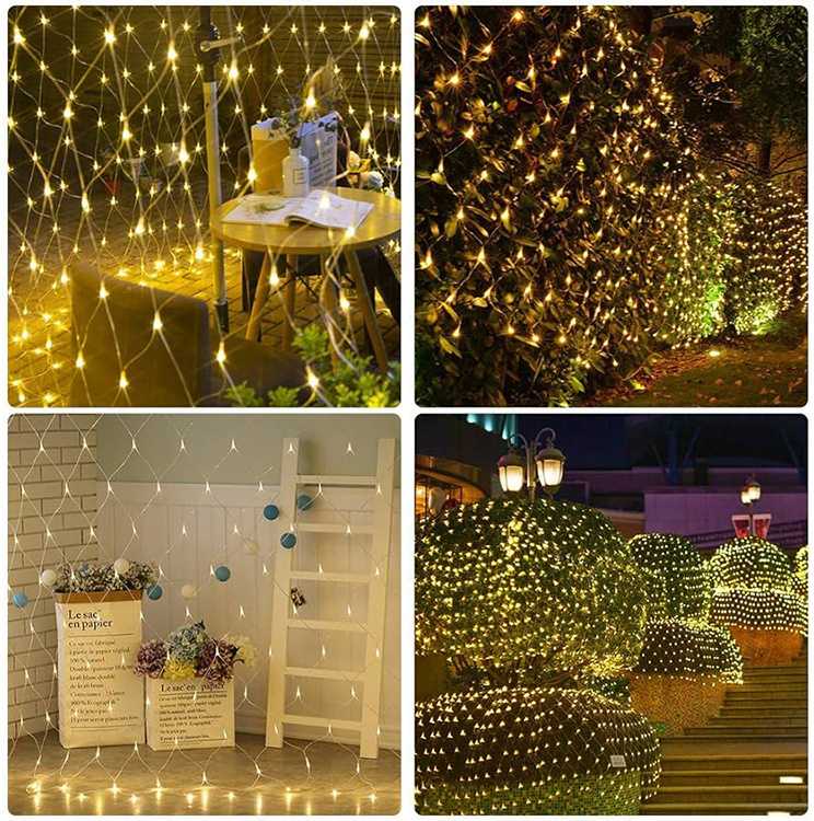 Šviesos užuolaida 100 LED, šiltai balta, 1x2 m