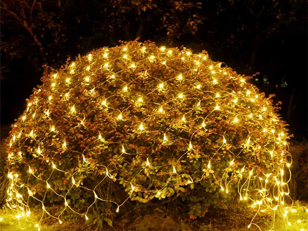 Šviesos užuolaida 100 LED, šiltai balta, 1x2 m