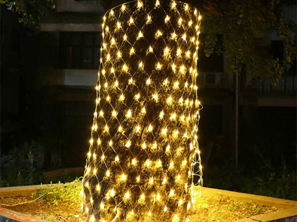 Šviesos užuolaida 100 LED, šiltai balta, 1x2 m