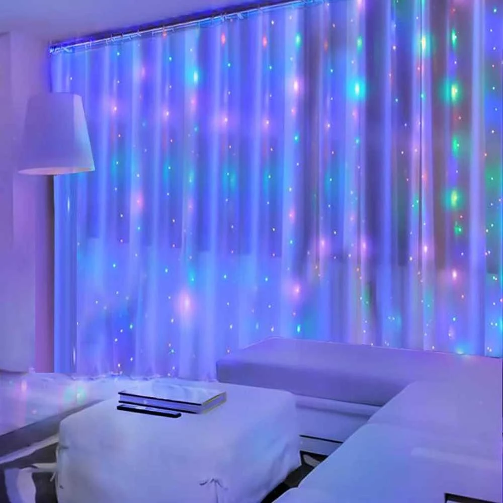 Šviesos užuolaida Springos 300 LED 3x3 m su nuotoliniu valdymu