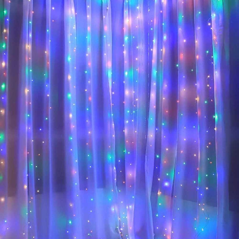 Šviesos užuolaida Springos 300 LED, daugiaspalvė, 3x3 m