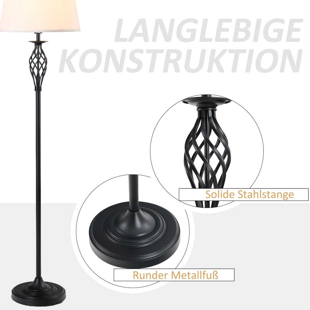 Lempos komplektas, 3 dalių vintažinis metalinis lempų komplektas, 38x158 cm, juoda, balta