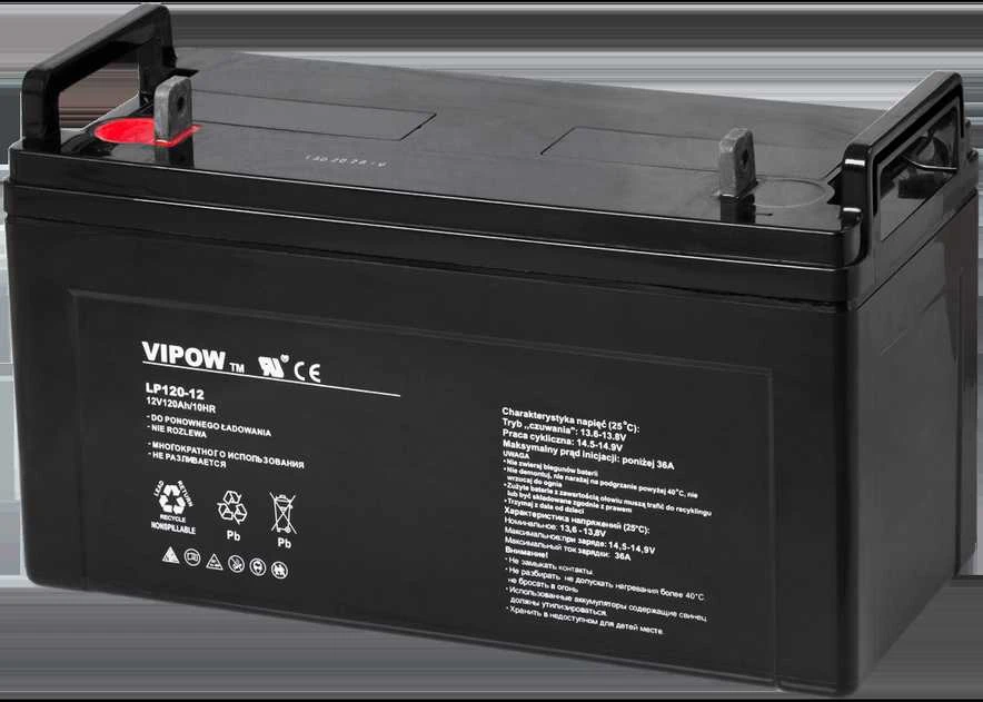 Švino akumuliatorius VIPOW 12V 120Ah