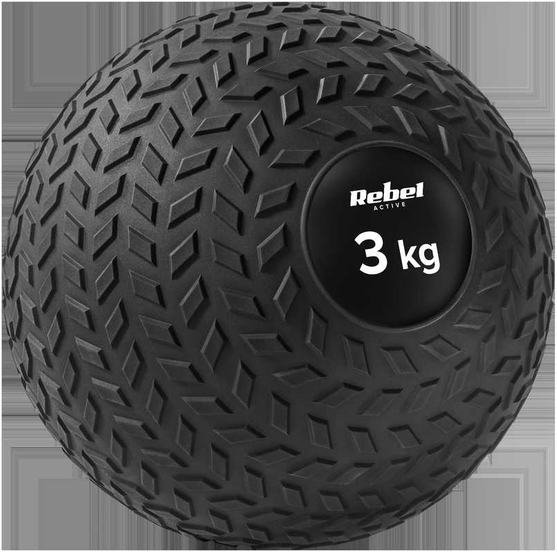 Mažas medicininis kamuolys reabilitacijos pratimams Slam Ball 23cm 3kg, REBEL ACTIVE