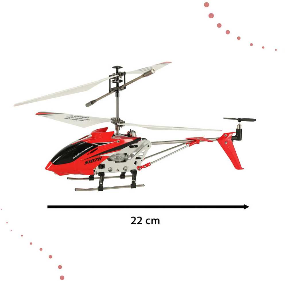 SYMA S107H RC sraigtasparnis 2.4GHz RTF raudonos spalvos