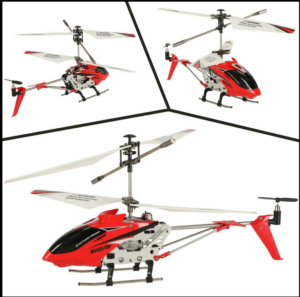 SYMA S107H RC sraigtasparnis 2.4GHz RTF raudonos spalvos