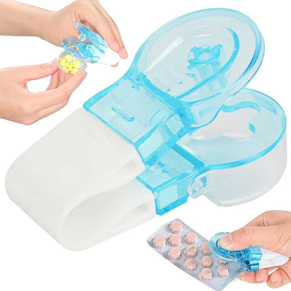 Tabletės išspaudėjas 8 cm x 4 cm juodas-mėlynas
