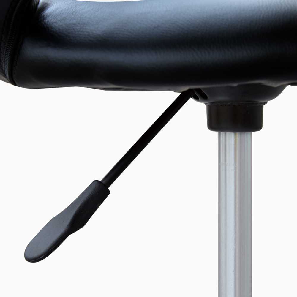 HOMCOM kėdė su ratukais, darbo kėdė, sukama biuro kėdė, reguliuojamo aukščio, PU+metalas, juoda, 50 x 54 x (66-78) cm