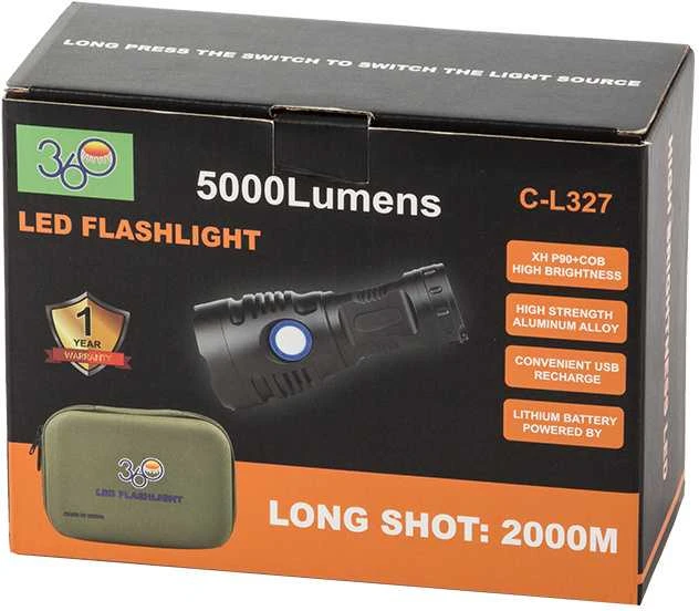 Taktinis žibintuvėlis Bailong T48 su CREE XHP90 ir COB LED