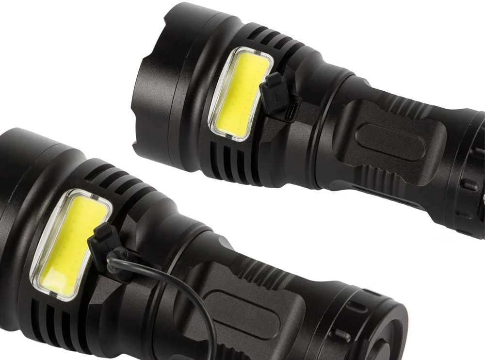 Taktinis žibintuvėlis Bailong T48 su CREE XHP90 ir COB LED