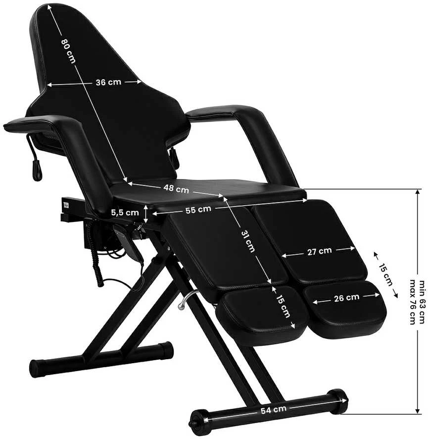 Activeshop Tatuiruočių krėslas Pro Ink 610 Electric Juodas