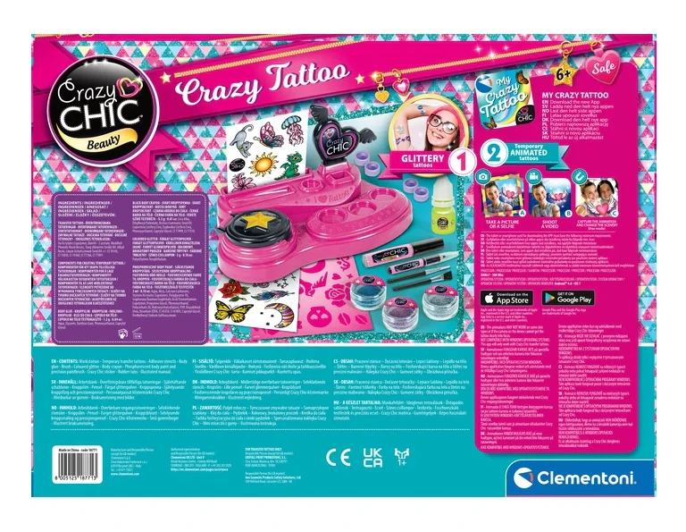 Clementoni Crazy Chic Crazy Tatuiruotės 18771