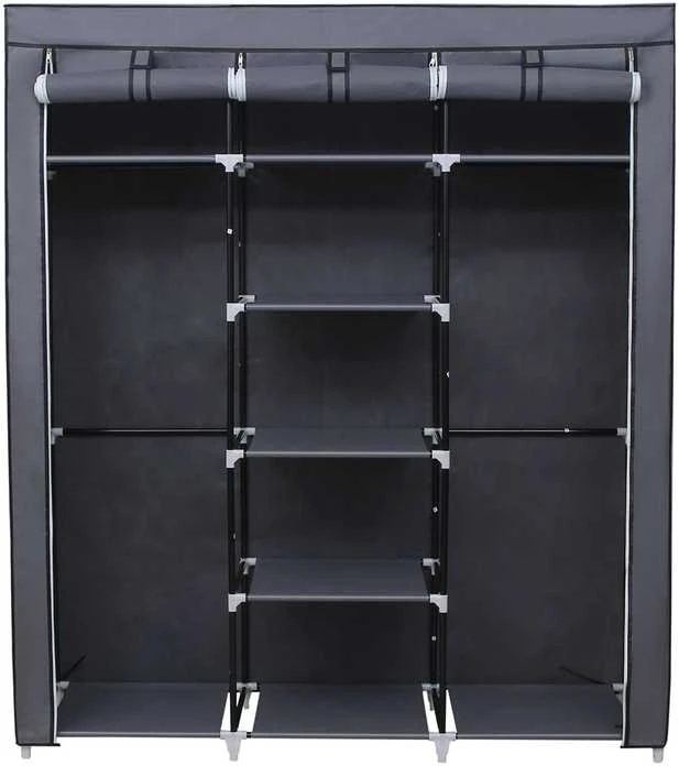 Songmics Didelė medžiaginė spinta 175 x 150 cm Pilka