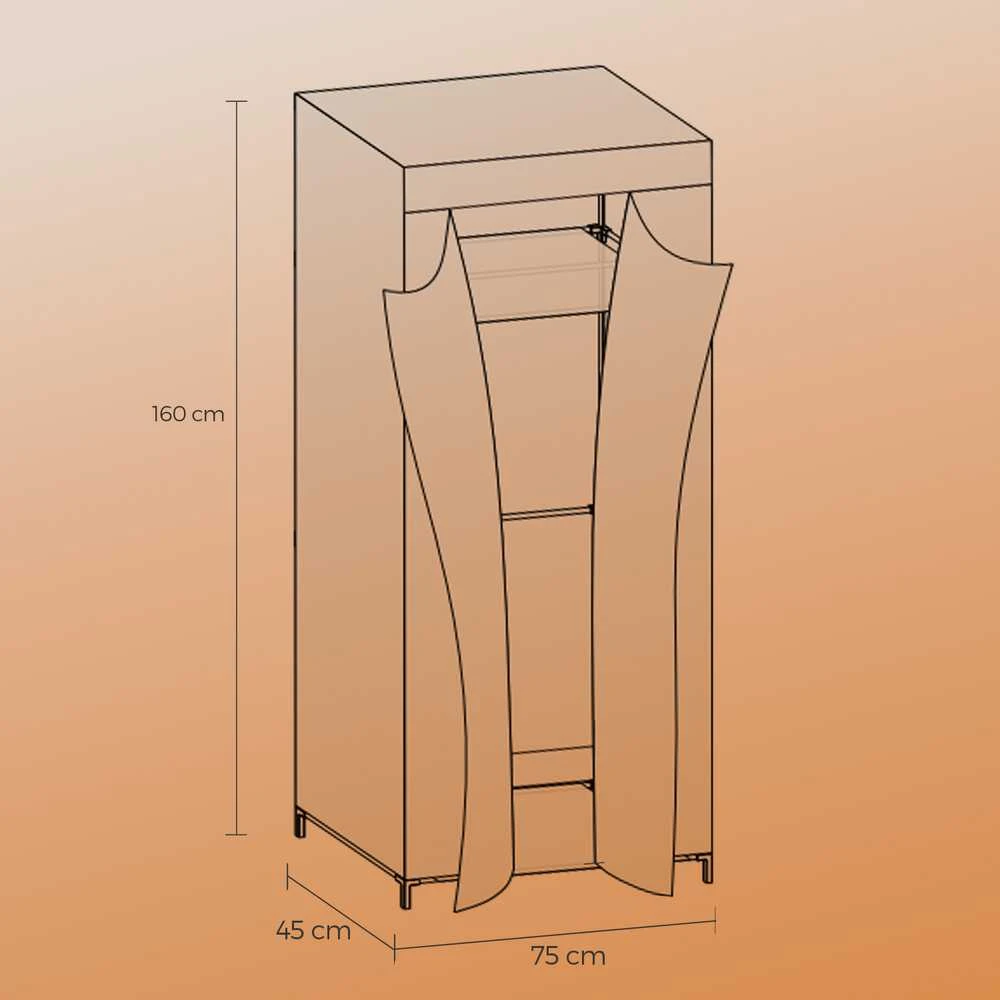 Tekstilinė spinta Songmics 160x75 cm juoda