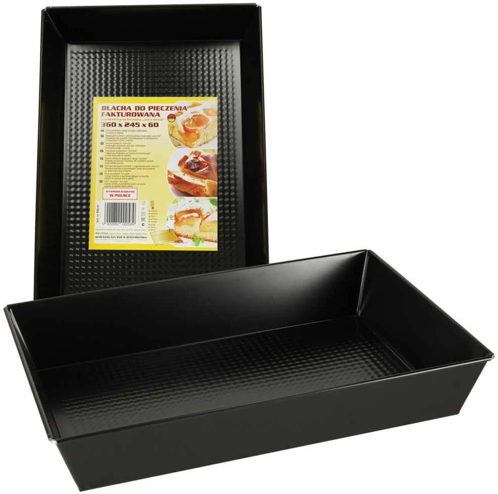 SNB Tekstūruota kepinių kepimo skardelė 36 cm x 24,5 cm x 60 cm juoda