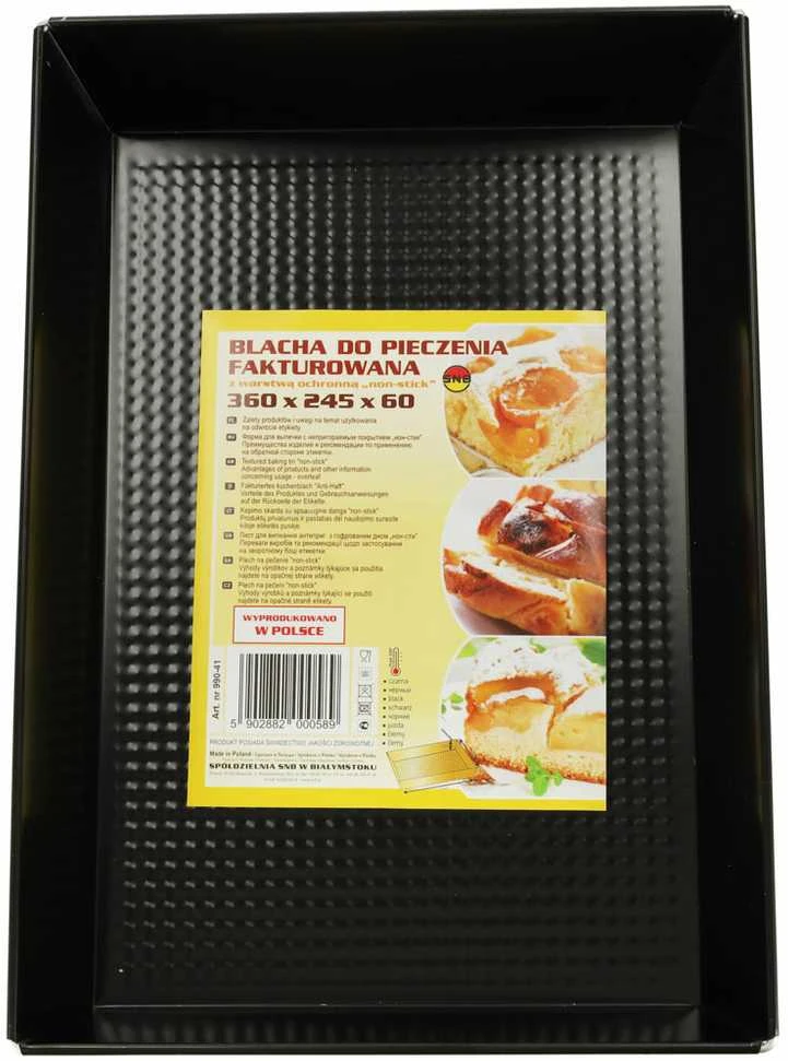 SNB Tekstūruota kepinių kepimo skardelė 36 cm x 24,5 cm x 60 cm juoda