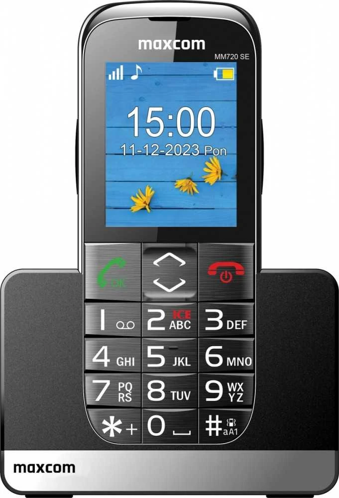 Mobilusis telefonas GSM MAXCOM MM 720 SE juodos spalvos