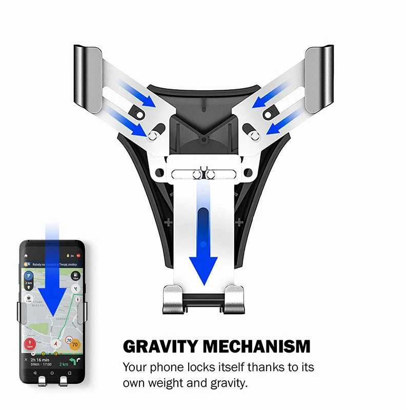 Telefono laikiklis Crong Gravity Auto-Clip 4,7–6,5"