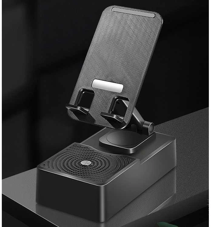 Telefono laikiklis su bluetooth garsiakalbiu, 5W, juodas