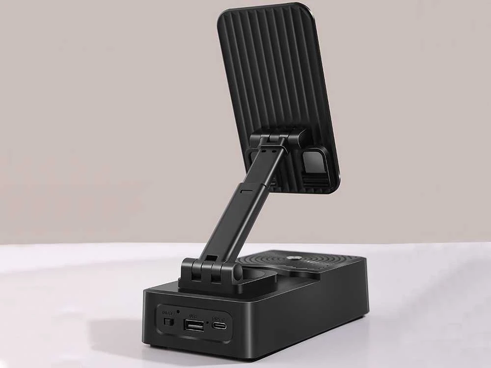 Telefono laikiklis su bluetooth garsiakalbiu, 5W, juodas