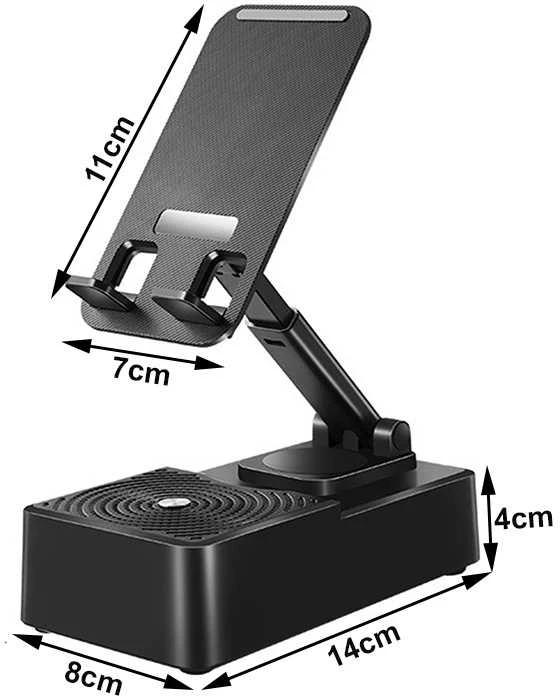 Telefono laikiklis su bluetooth garsiakalbiu, 5W, juodas