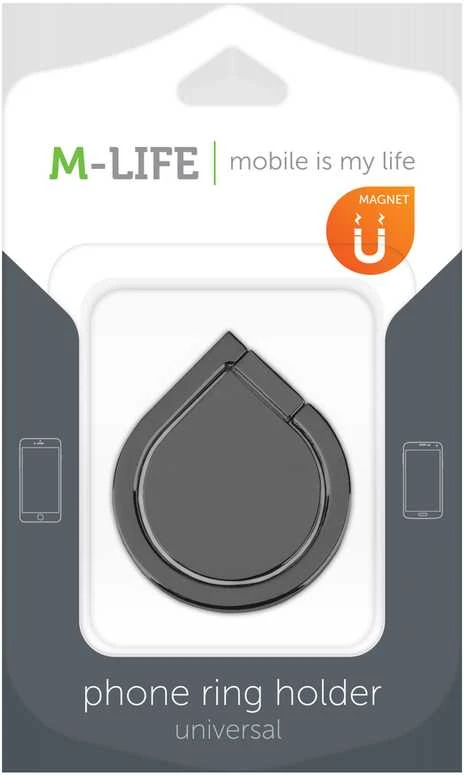 M-Life Universalus laikiklis žiedo tipo Juodas