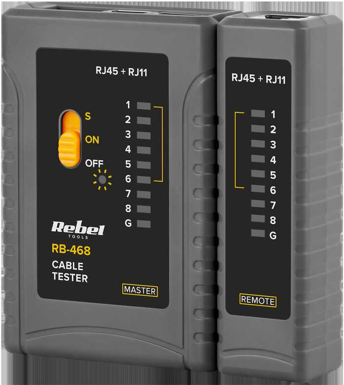 RJ11 / RJ45 kabelių testeris - Rebel RB-468