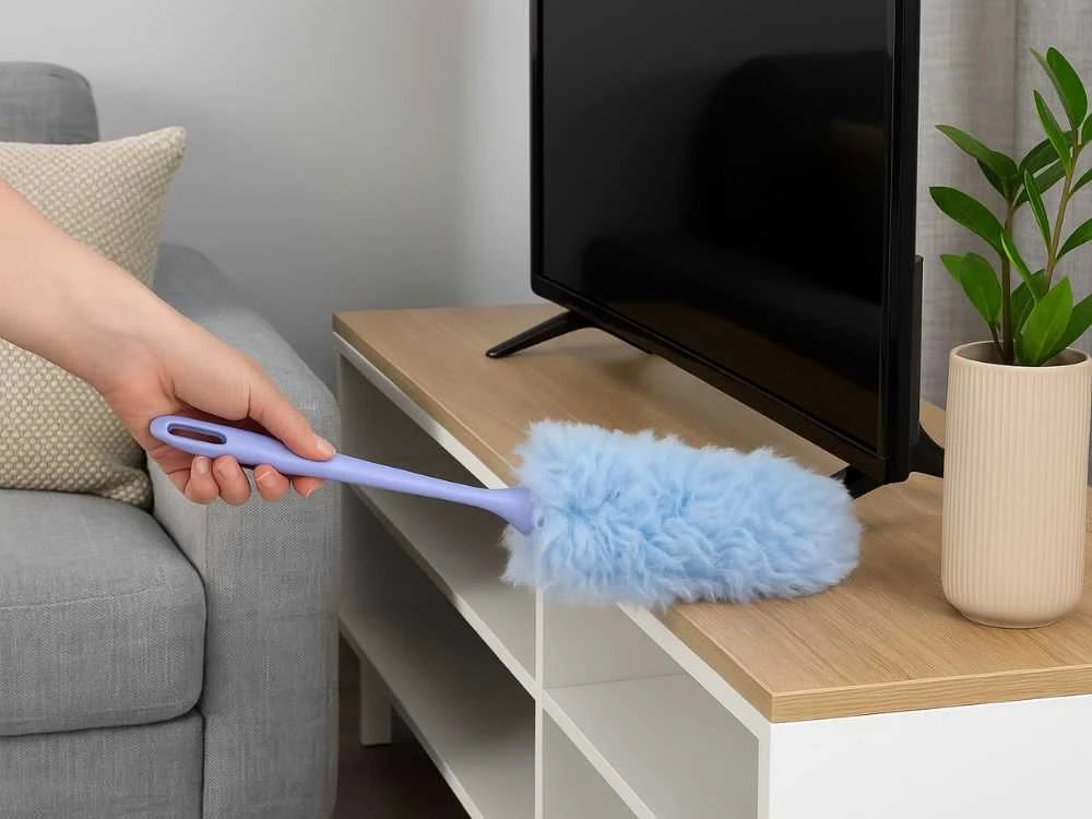 Teleskopinė mikrofibros šluotelė dulkėms ir voratinkliams 35 cm