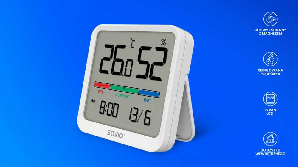 Temperatūros ir drėgmės jutiklis Savio CT-01/W