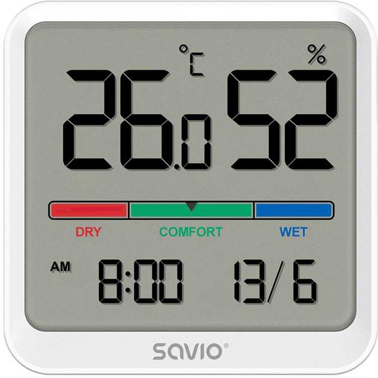 Temperatūros ir drėgmės jutiklis Savio CT-01/W