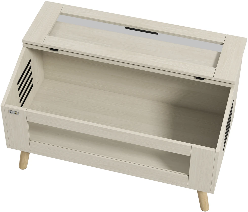 PawHut terariumas ropliams, 140 l roplių šėrimo dėžė su grūdinto stiklo langais, dangčiu, kojomis, roplių veisimo dėžė varliagyviams, vorams, ąžuolo spalvos, 100 x 50 x 60 cm