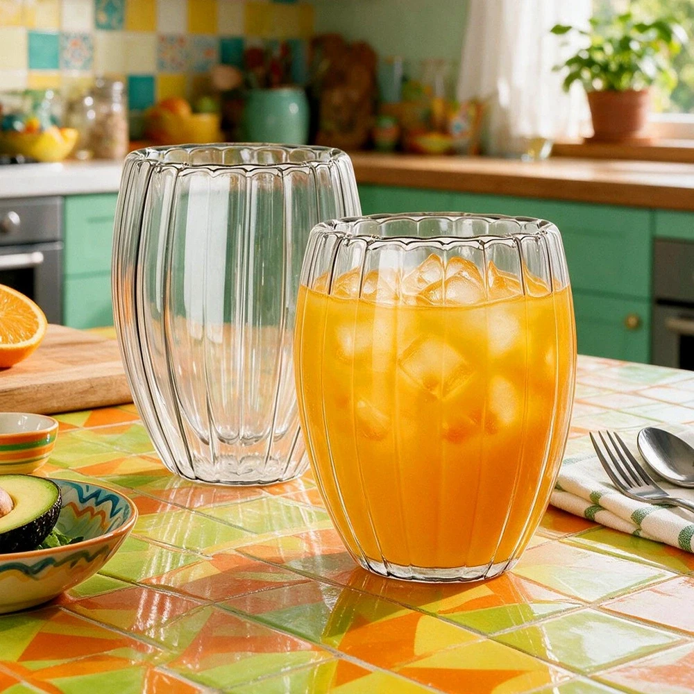 Terminės stiklinės su dviguba sienele, 320 ml, 9 × 9 × 11,5 cm, 2 vnt.