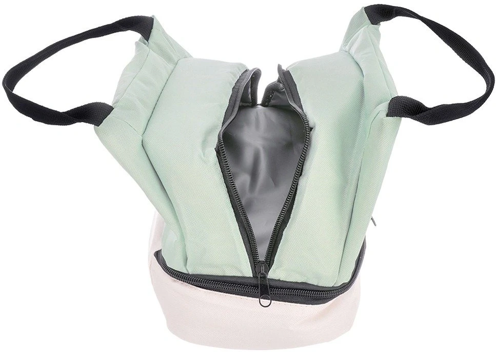 Termo krepšys, dviejų skyrių, 5 l, mėtų, baltos ir juodos spalvų, 24,5 × 14,5 × 20 cm